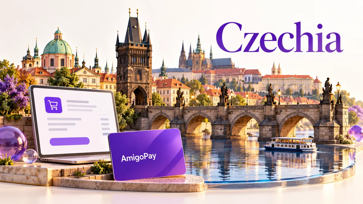 Чехия: Прага и счёт за покупку и виртуальная карта AmigoPay