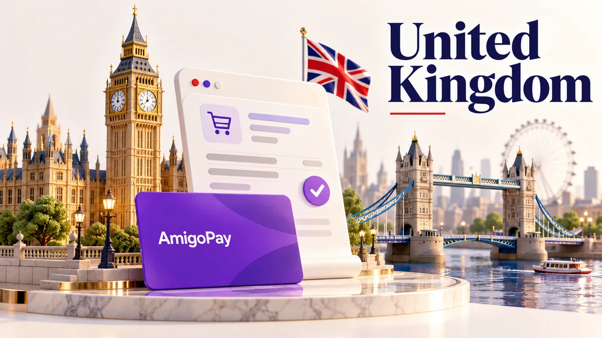 Великобритания: Лондон и онлайн-счёт и виртуальная карта AmigoPay
