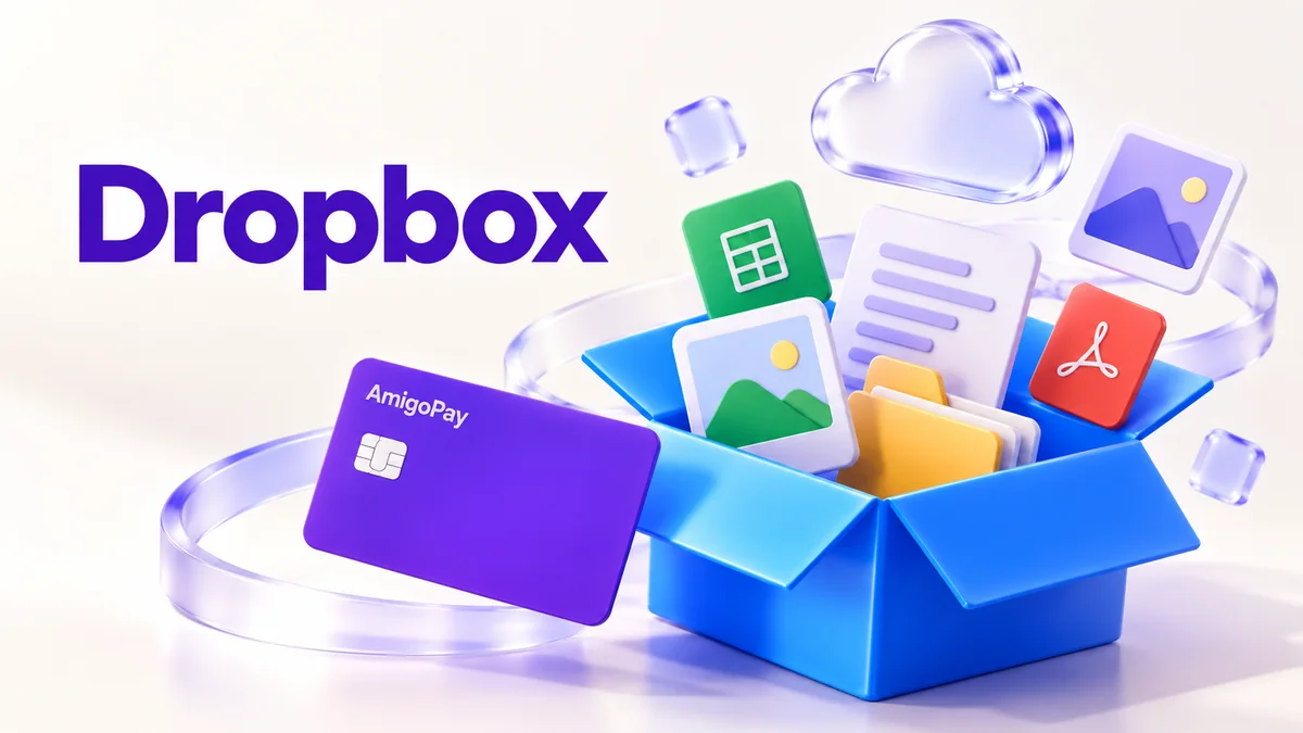 Dropbox: облачные файлы и документы и виртуальная карта AmigoPay
