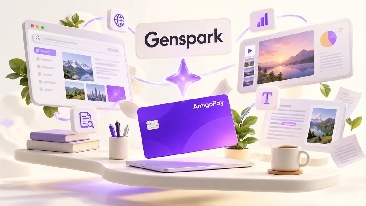 Как купить подписку Genspark из России Genspark: исследования, документы и презентации и виртуальная карта AmigoPay