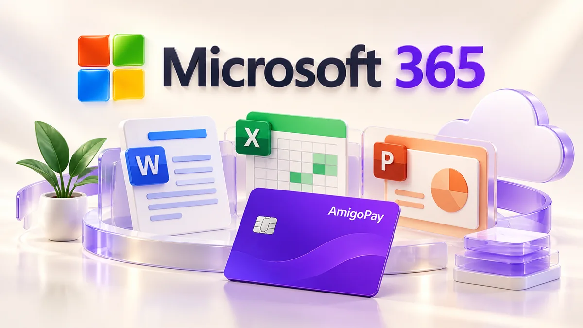 Microsoft 365: документы и рабочие приложения и виртуальная карта AmigoPay